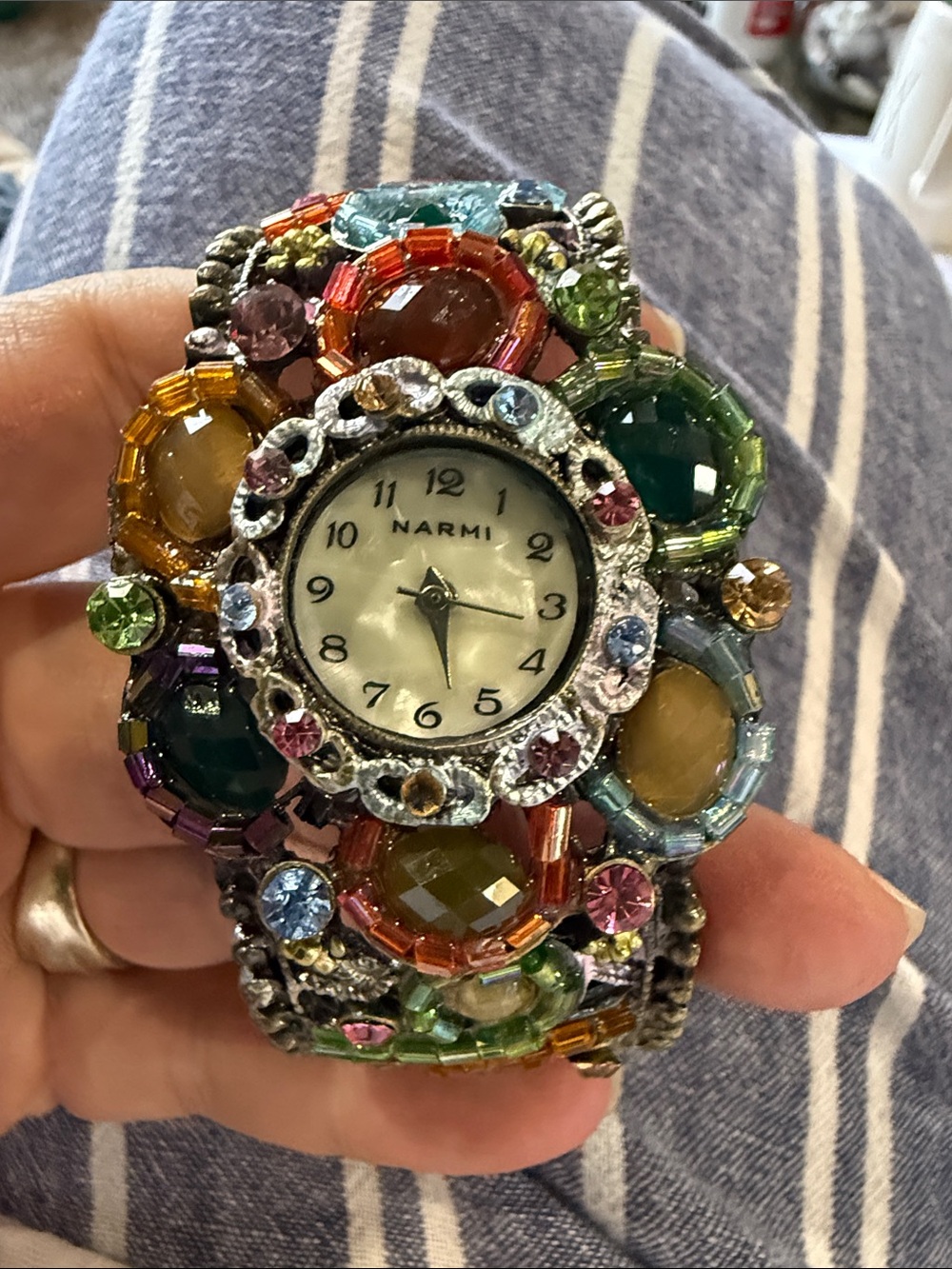 Vtg Narmi jeweled watch